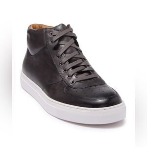 Magnanni Men's Size 11 Royal Lo Grey High Top Sneaker Genuine Leather Luxury